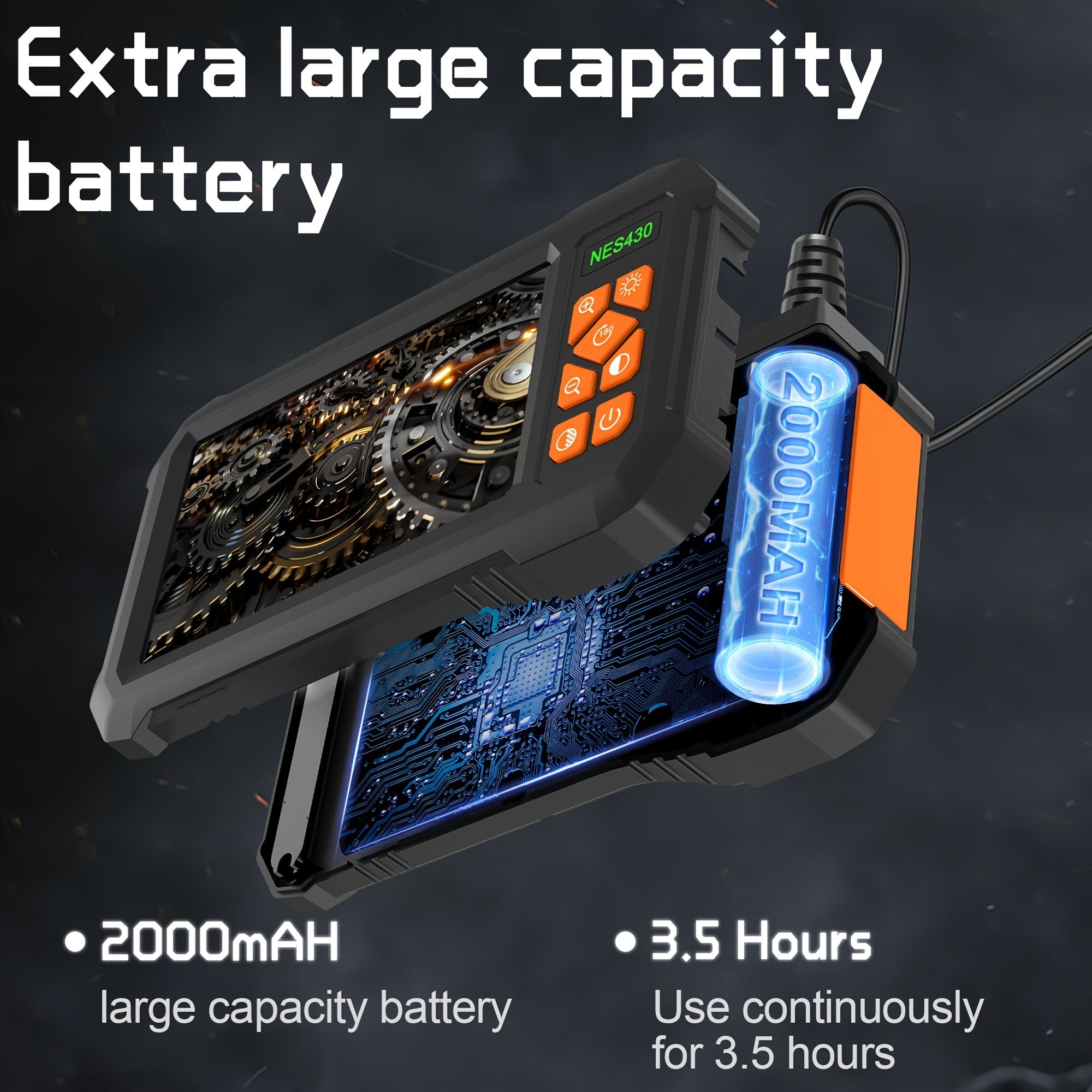 NNETM Borescope Camera with Light & Screen (1080P HD)