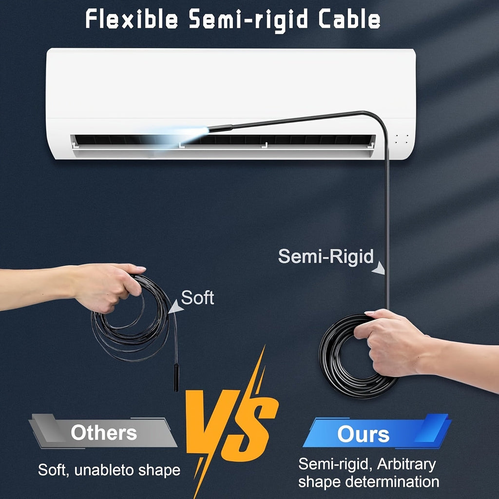 NNETM Borescope Camera with Light & Screen (1080P HD)